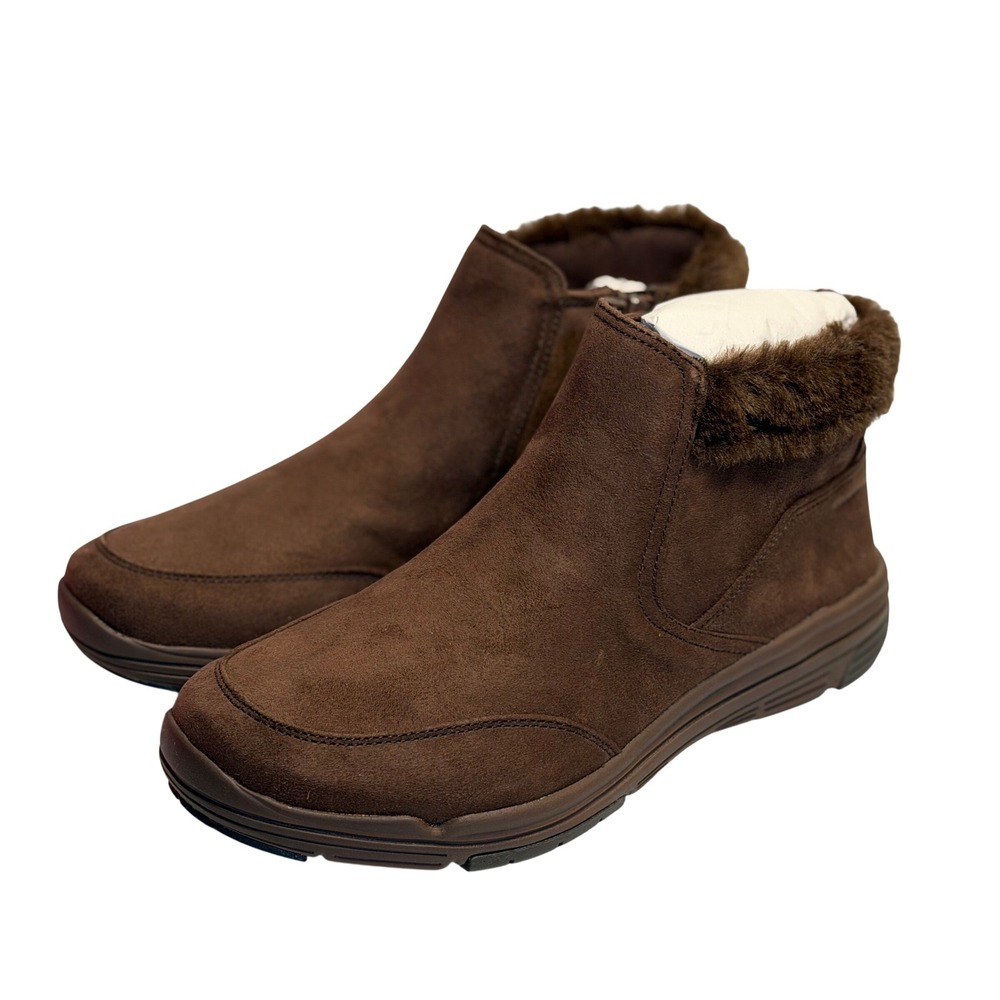 Ryka Amaze‎ Ankle Booties Chicory Brown Water Repellent Faux Fur Trim Women 8M